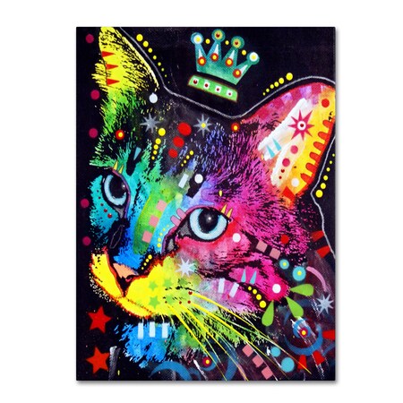 Dean Russo 'Thinking Cat Crowned' Canvas Art,35x47